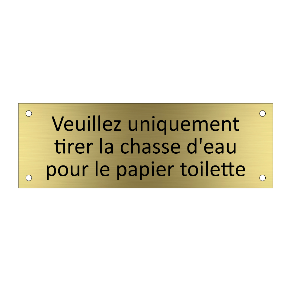 Veuillez uniquement tirer la chasse d'eau pour le papier toilette