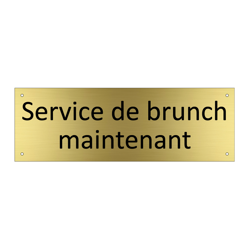 Service de brunch maintenant