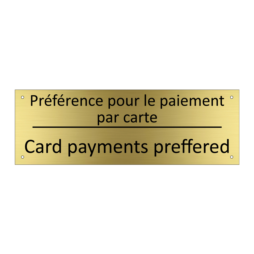 Préférence pour le paiement par  /.../ - Card payments preffered