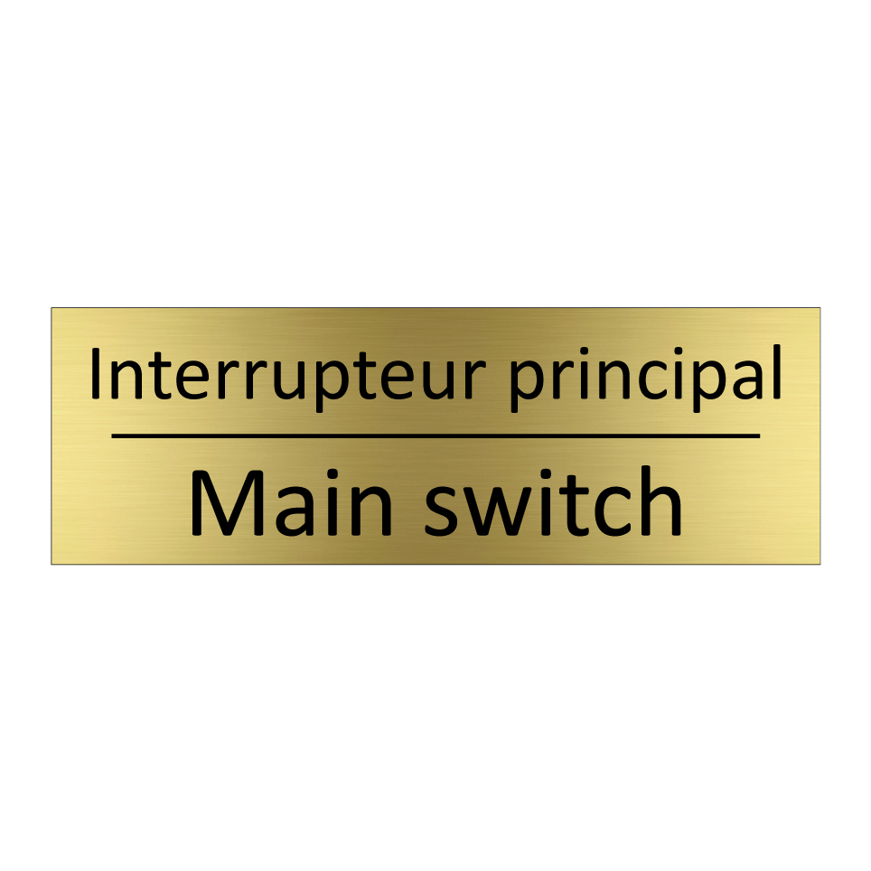 Interrupteur principal - Main switch