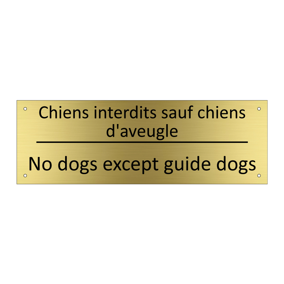 Chiens interdits sauf chiens d'aveugle /.../ - No dogs except guide dogs