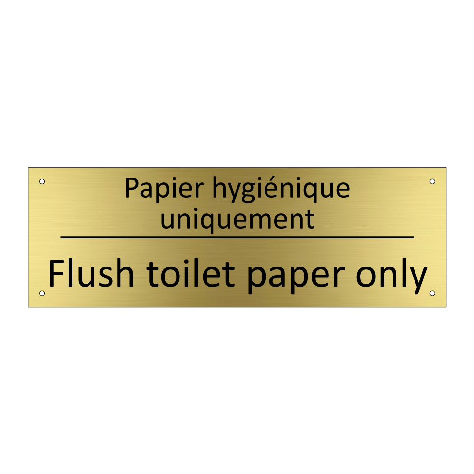 Papier hygiénique uniquement - Flush toilet paper only