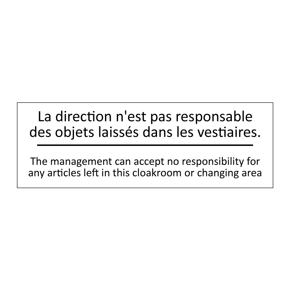 La direction n'est pas responsable  /.../ - The management can accept no responsibility  /.../
