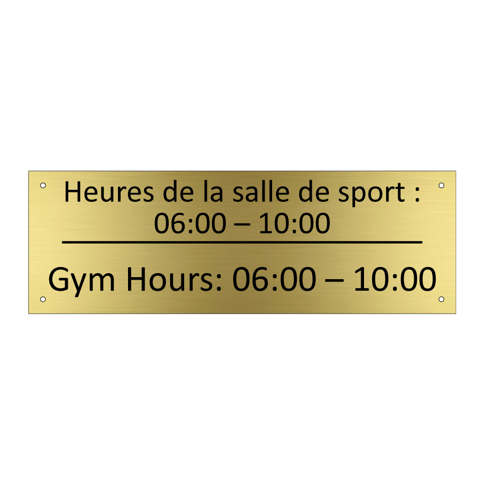Heures de la salle de sport :  /.../ - Gym Hours: 06:00 – 10:00