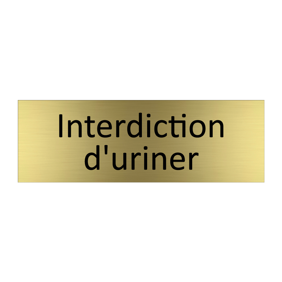Interdiction d'uriner