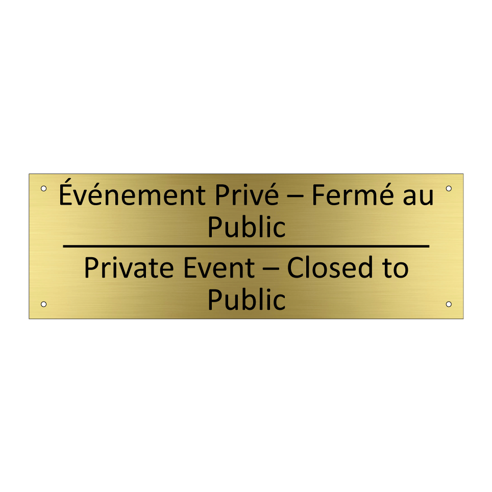 Événement Privé – Fermé au Public /.../ - Private Event – Closed to Public /.../