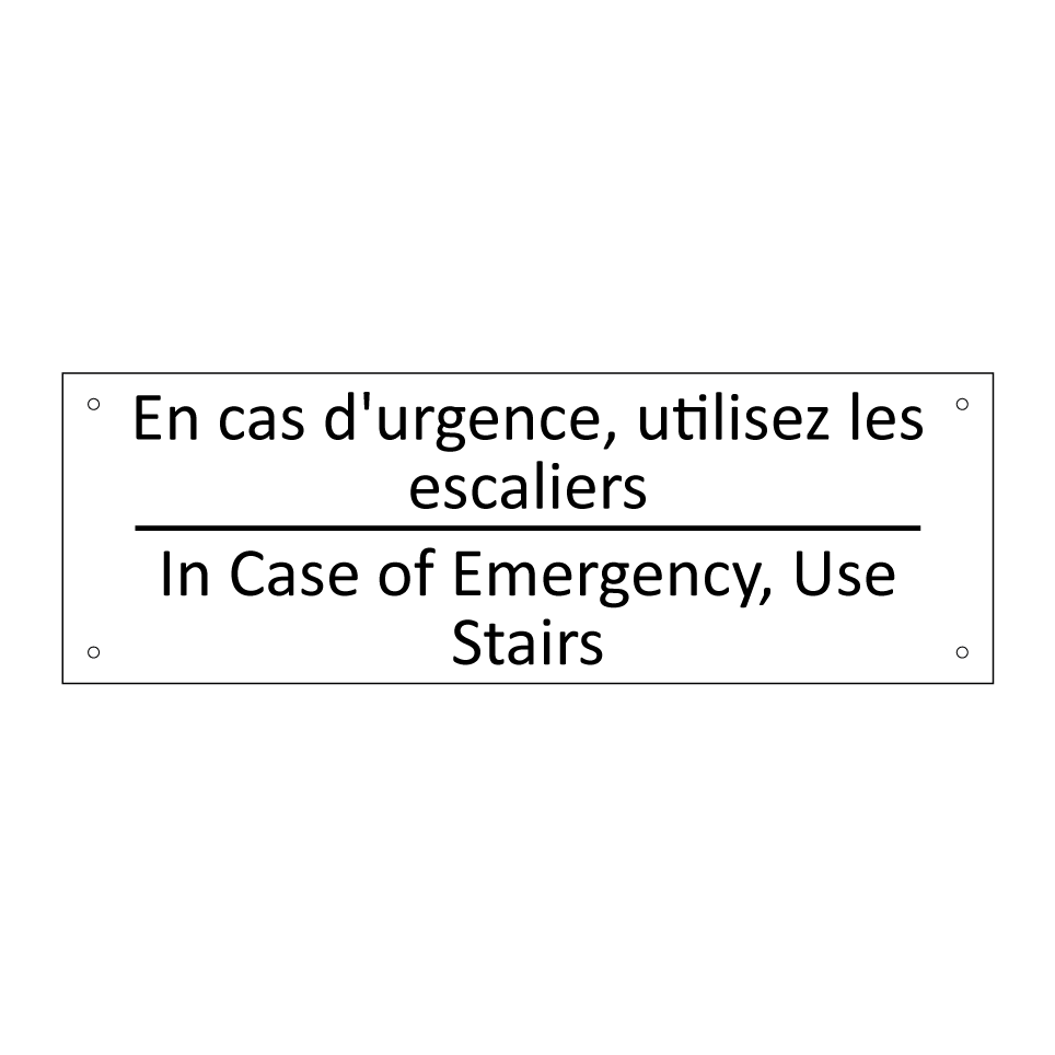 En cas d'urgence, utilisez les  /.../ - In Case of Emergency, Use Stairs /.../