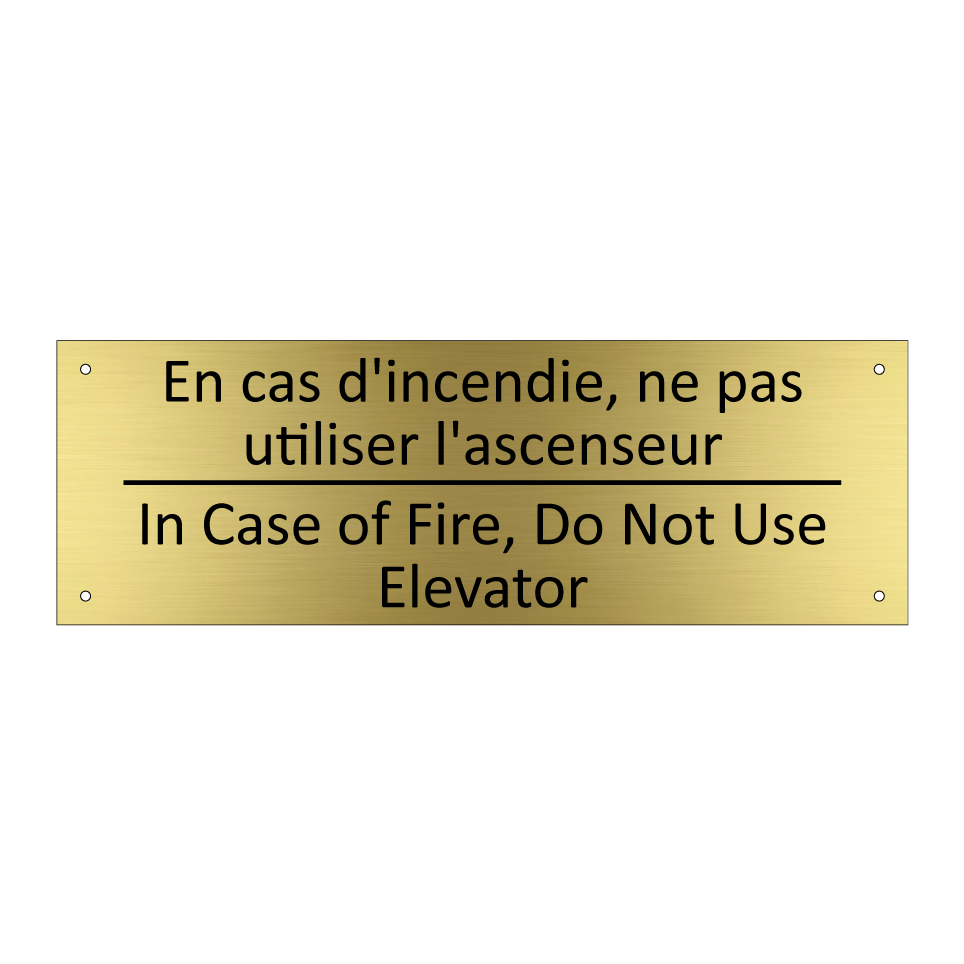 En cas d'incendie, ne pas utiliser  /.../ - In Case of Fire, Do Not Use Elevator /.../