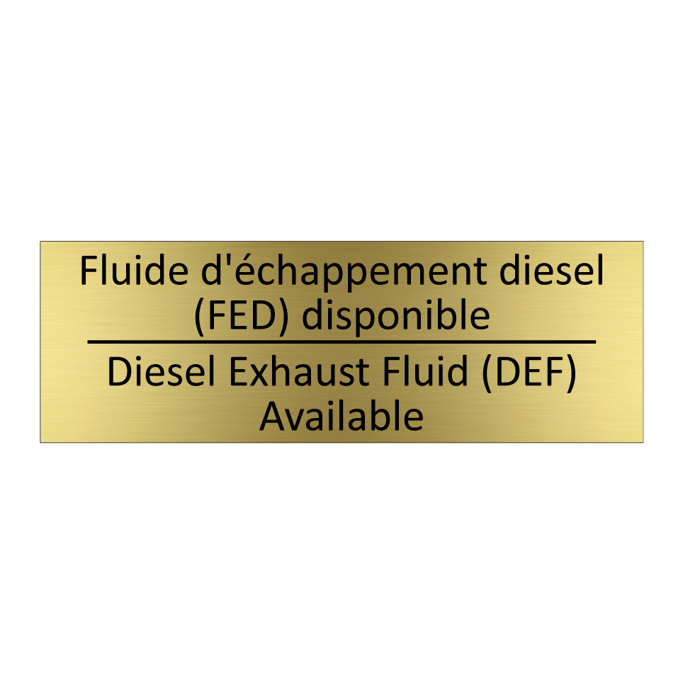 Fluide d'échappement diesel (FED)  /.../ - Diesel Exhaust Fluid (DEF) Available /.../