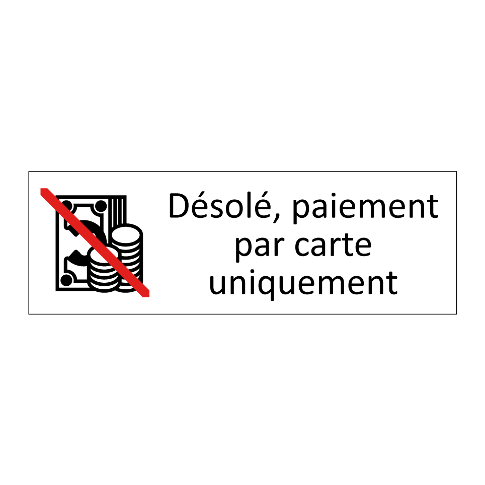 Désolé, paiement par carte uniquement