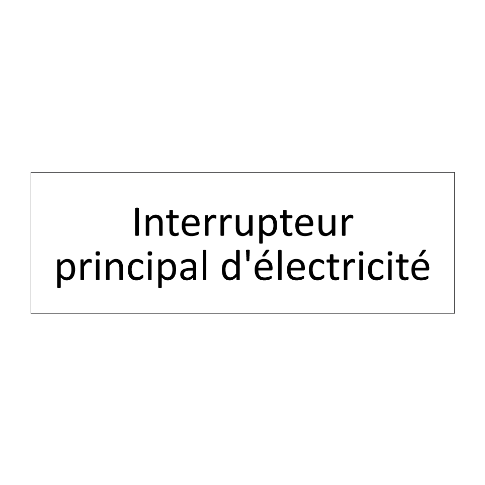 Interrupteur principal d'électricité
