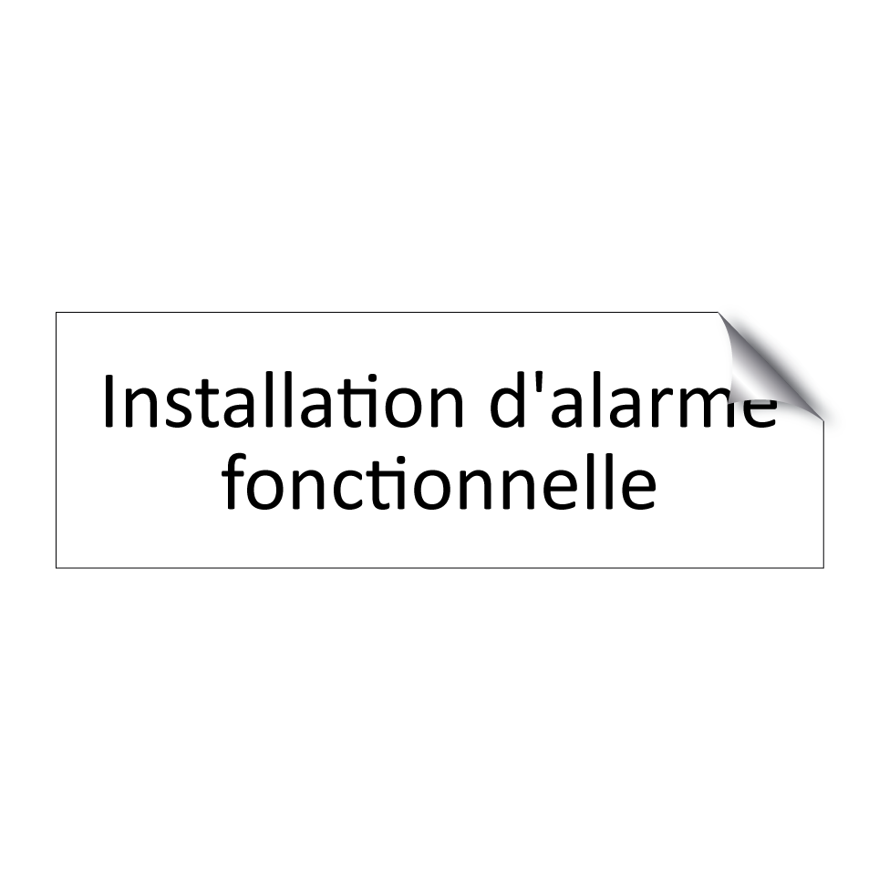 Installation d'alarme fonctionnelle