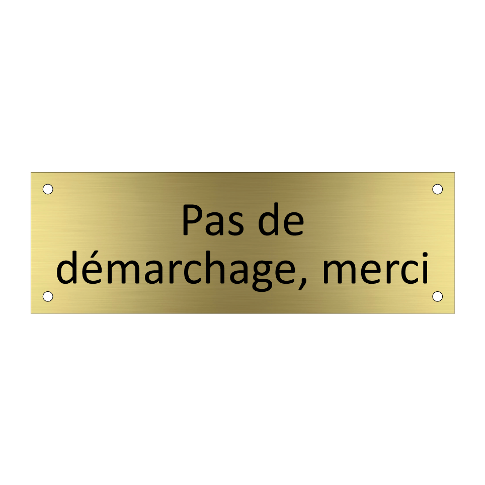 Pas de démarchage, merci