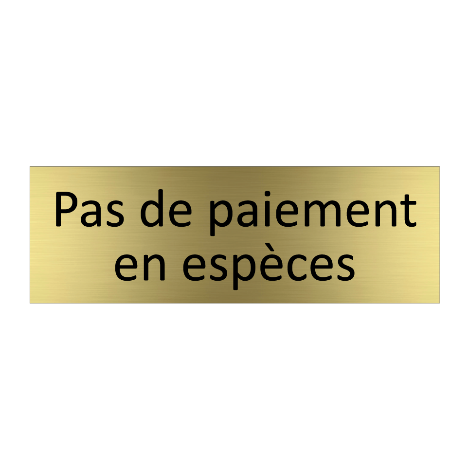 Pas de paiement en espèces