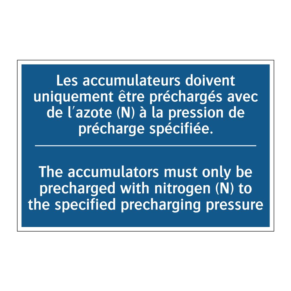 Les accumulateurs doivent uniquement  /.../ - The accumulators must only be  /.../