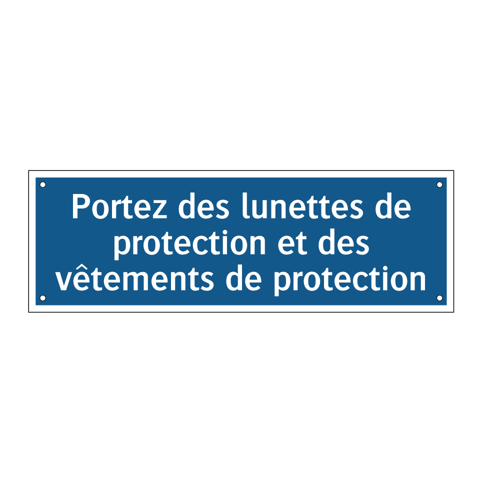 Portez des lunettes de protection et des vêtements de protection