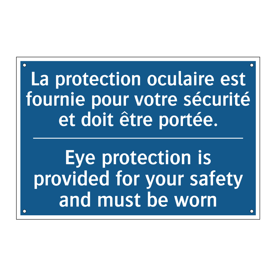 La protection oculaire est fournie  /.../ - Eye protection is provided for  /.../