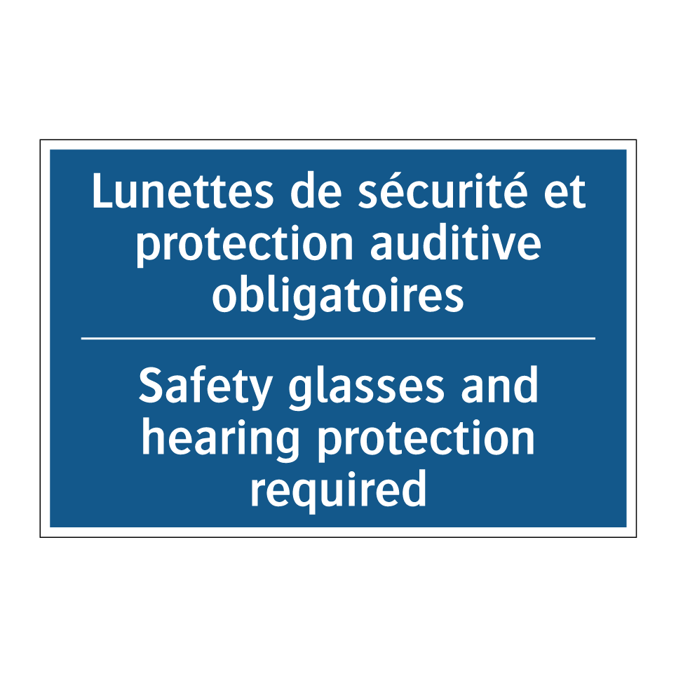 Lunettes de sécurité et protection  /.../ - Safety glasses and hearing protection  /.../