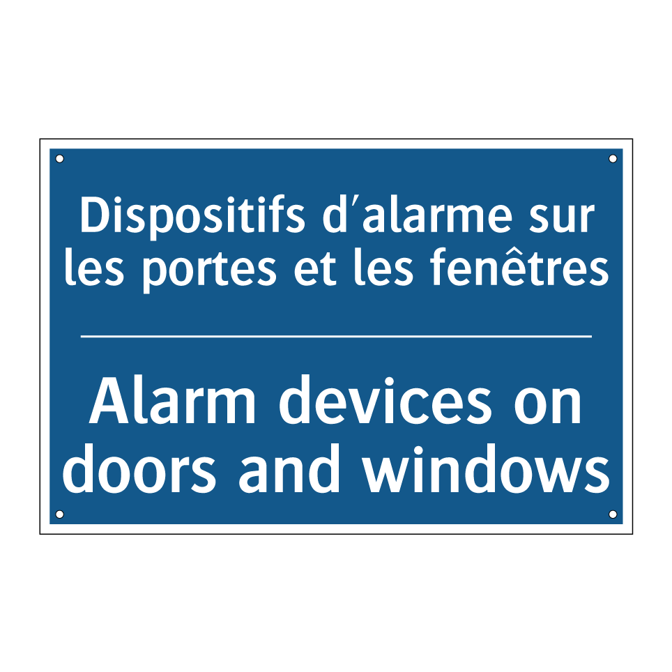 Dispositifs d'alarme sur les portes  /.../ - Alarm devices on doors and windows /.../