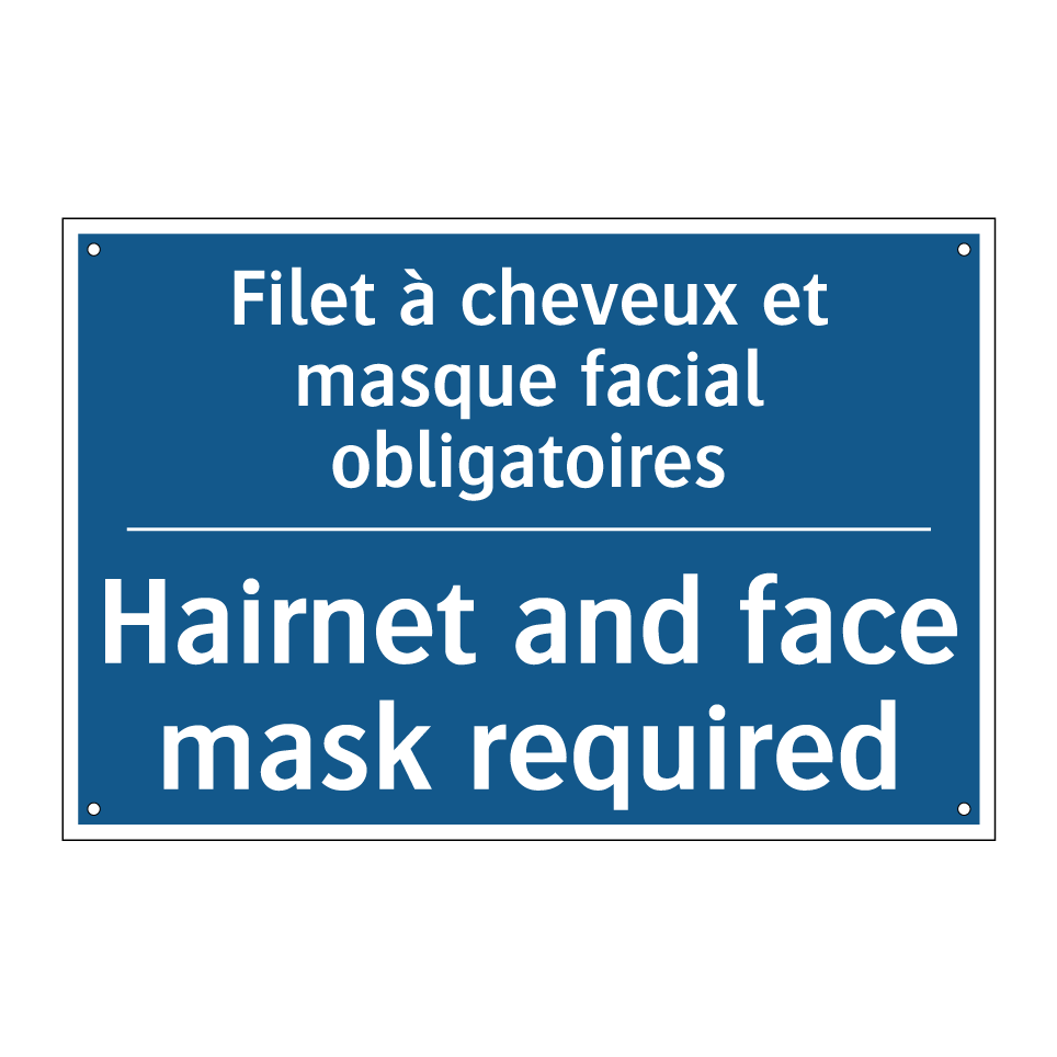 Filet à cheveux et masque facial  /.../ - Hairnet and face mask required