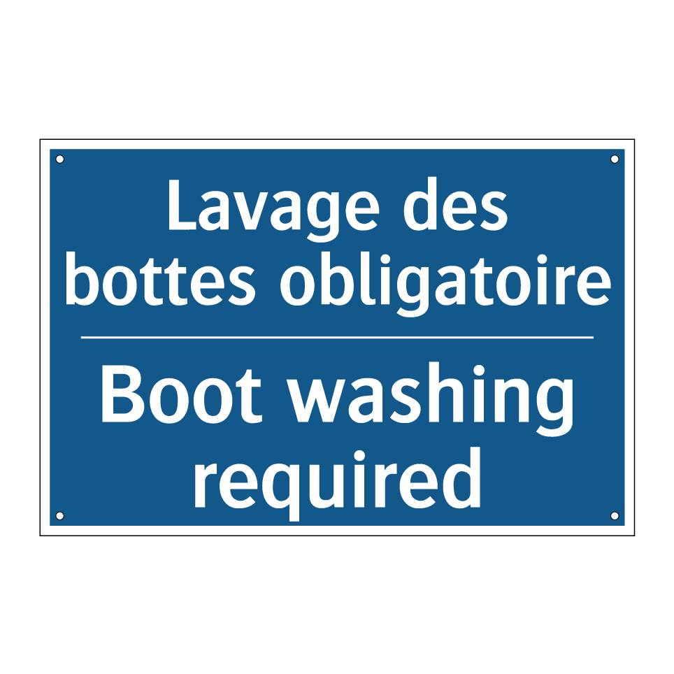 Lavage des bottes obligatoire - Boot washing required