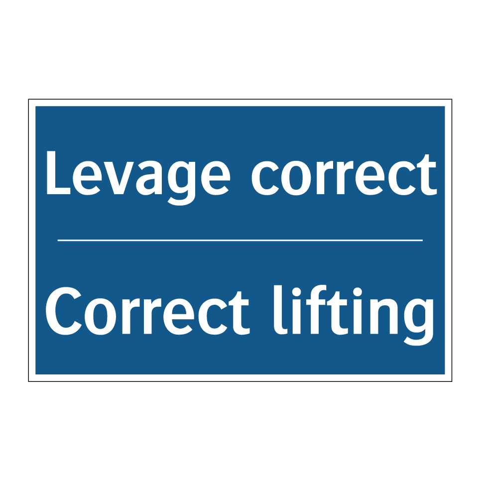Levage correct - Correct lifting