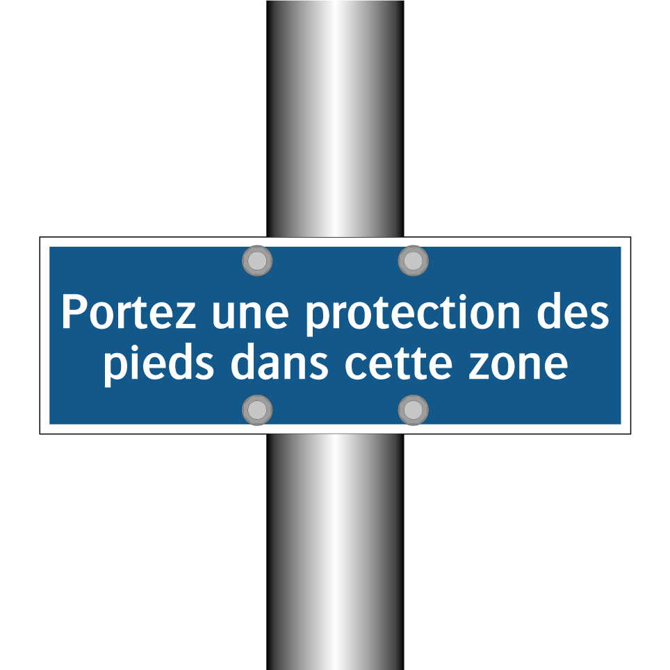 Portez une protection des pieds dans cette zone