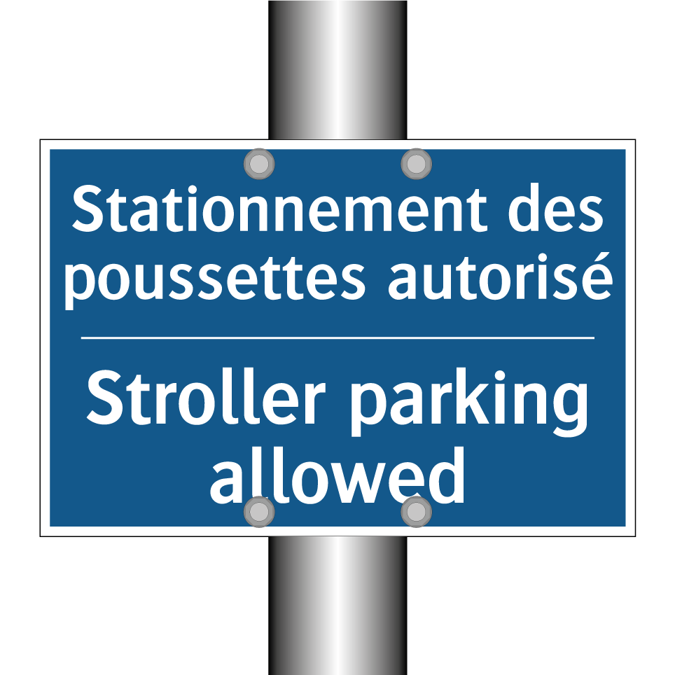 Stationnement des poussettes autorisé /.../ - Stroller parking allowed