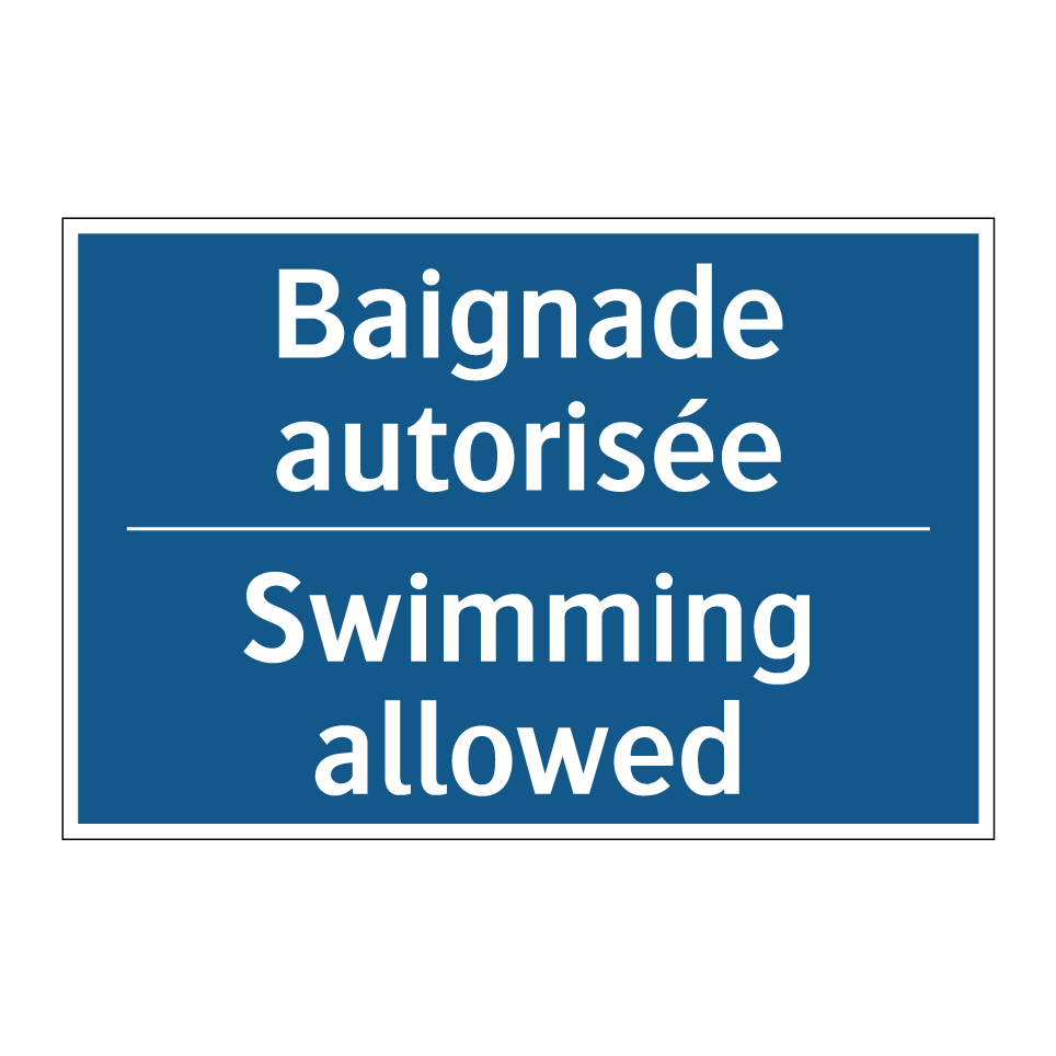Baignade autorisée - Swimming allowed