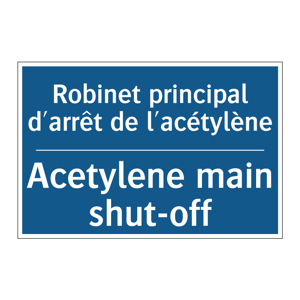 Robinet principal d'arrêt de l'acétylène /.../ - Acetylene main shut-off