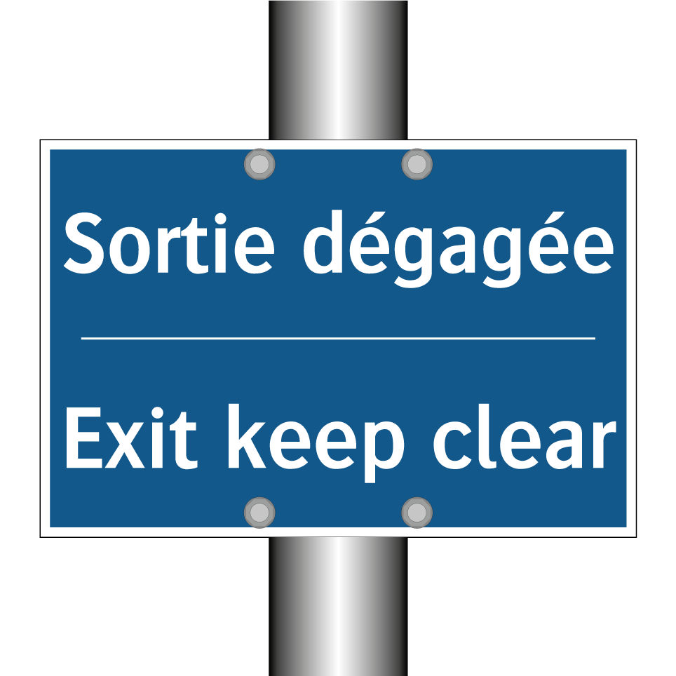 Sortie dégagée - Exit keep clear