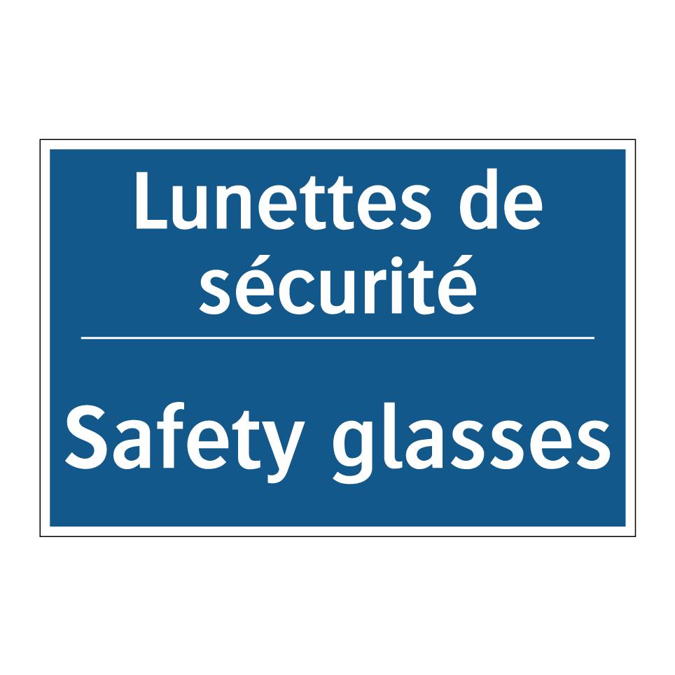 Lunettes de sécurité - Safety glasses
