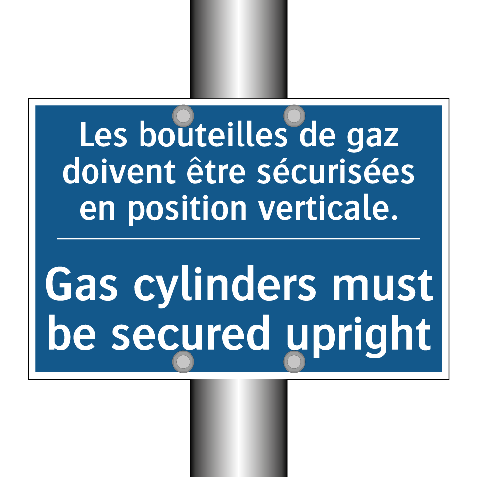 Les bouteilles de gaz doivent  /.../ - Gas cylinders must be secured  /.../