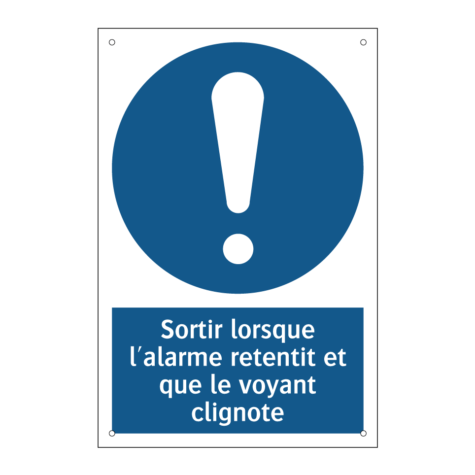 Sortir lorsque l'alarme retentit et que le voyant clignote