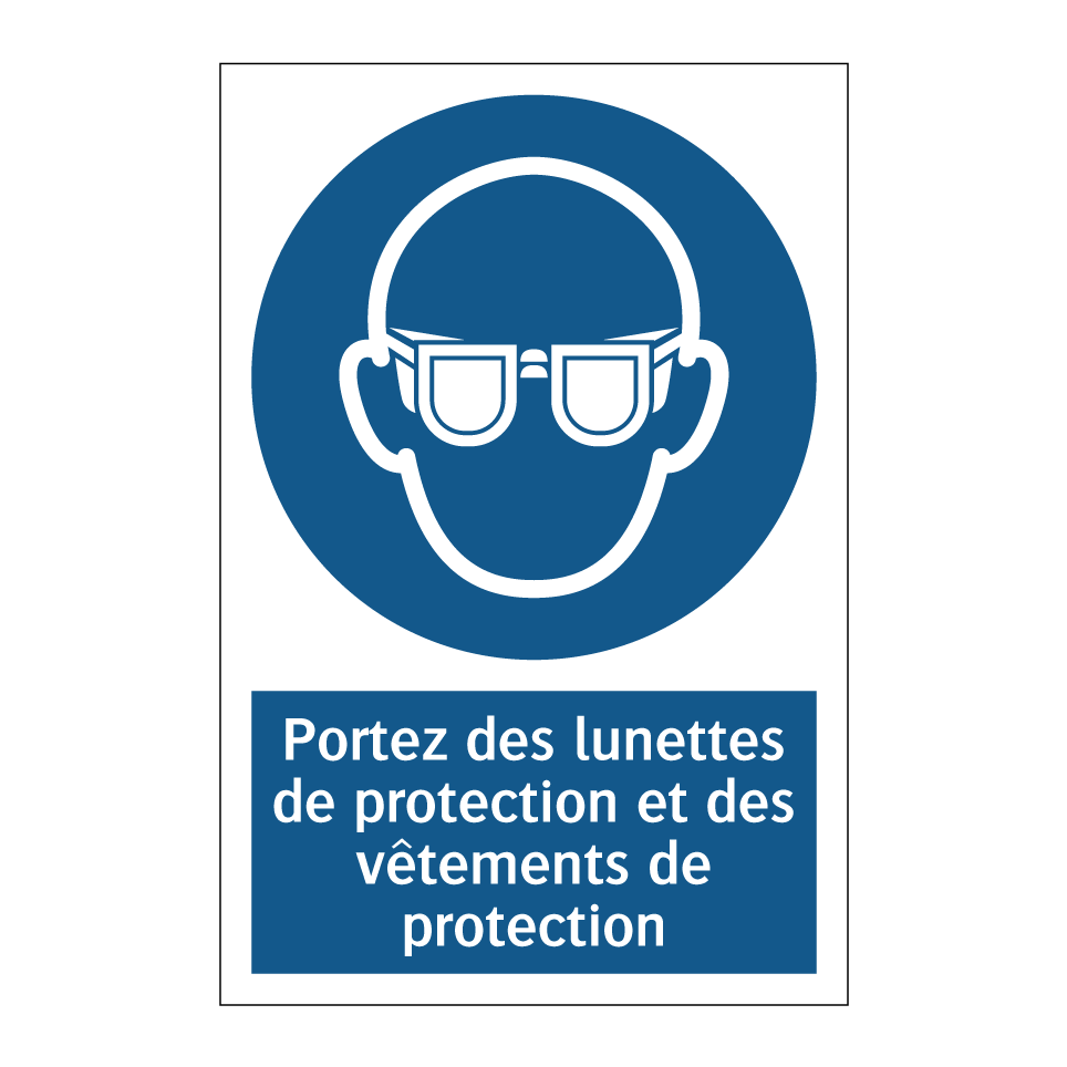Portez des lunettes de protection et des vêtements de protection