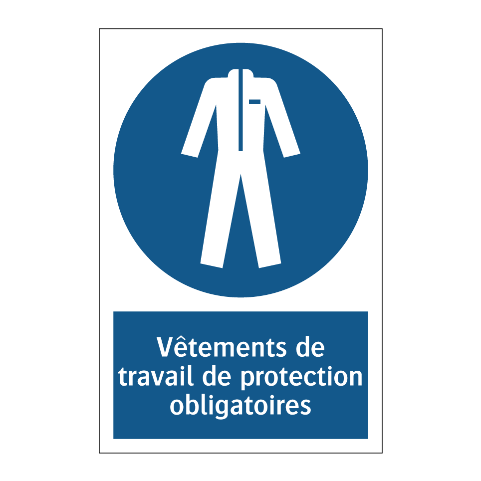 Vêtements de travail de protection obligatoires