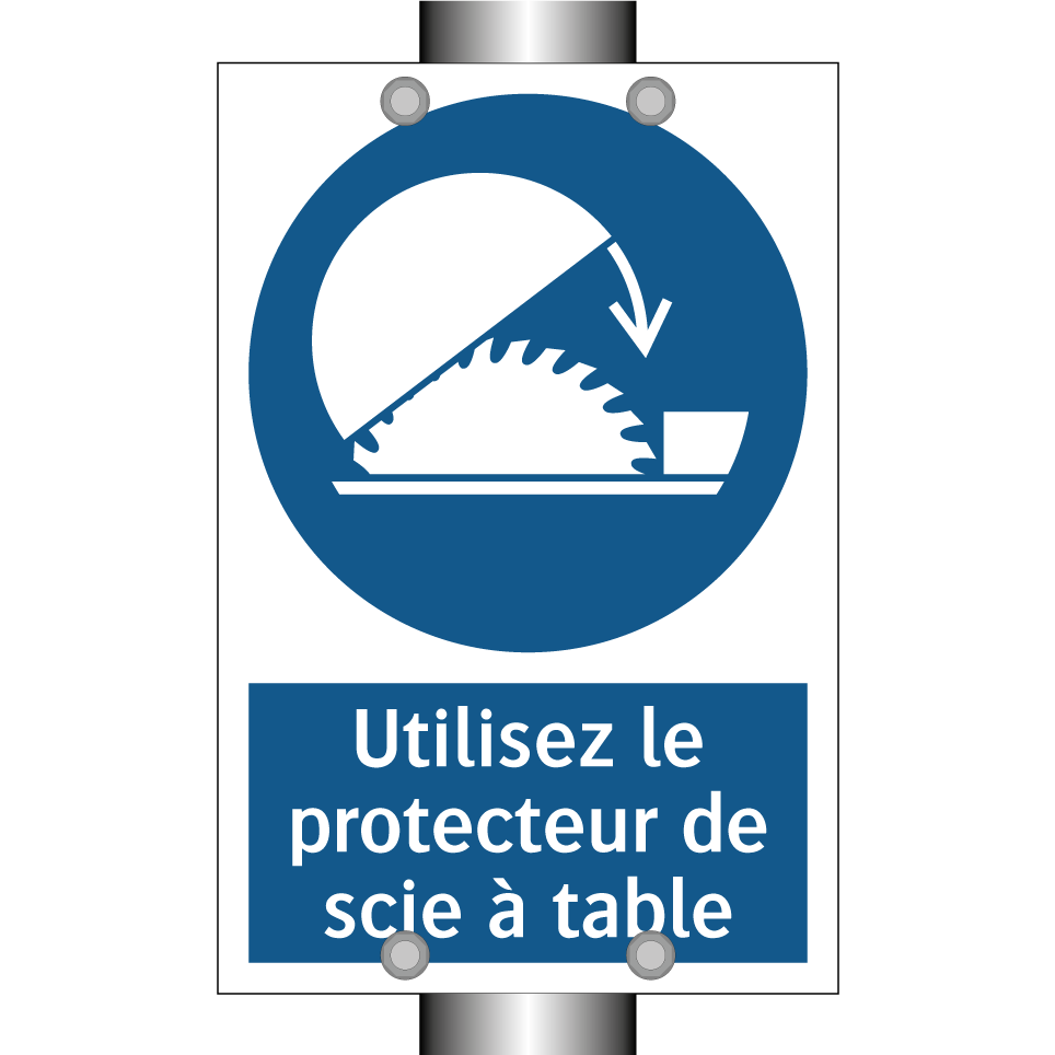 Utilisez le protecteur de scie à table