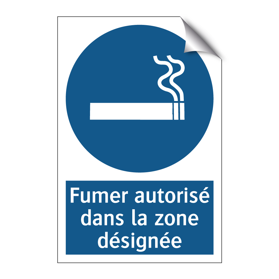 Fumer autorisé dans la zone désignée