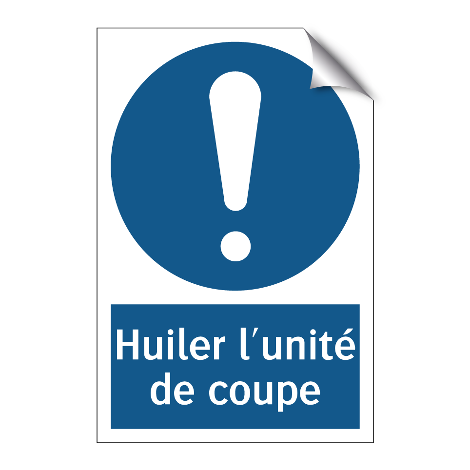 Huiler l'unité de coupe