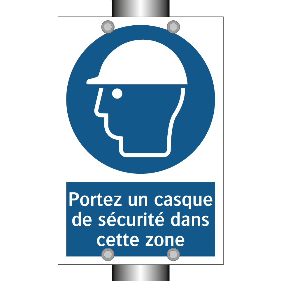 Portez un casque de sécurité dans cette zone