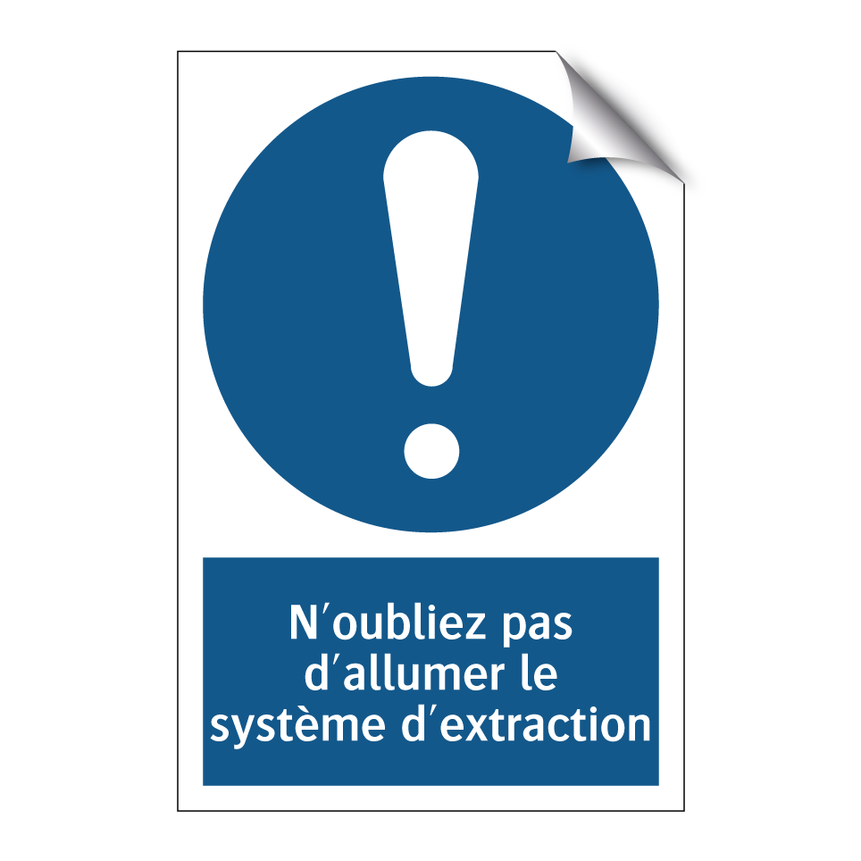 N'oubliez pas d'allumer le système d'extraction