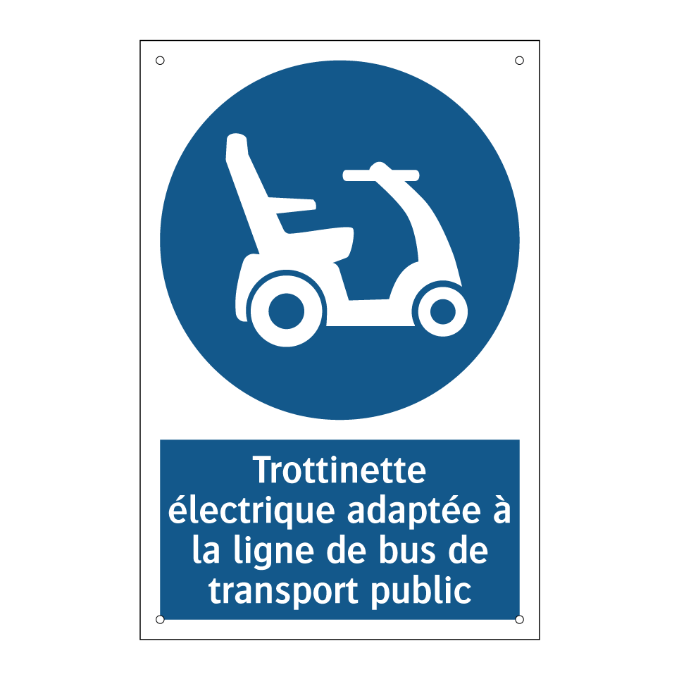 Trottinette électrique adaptée à la ligne de bus de transport public