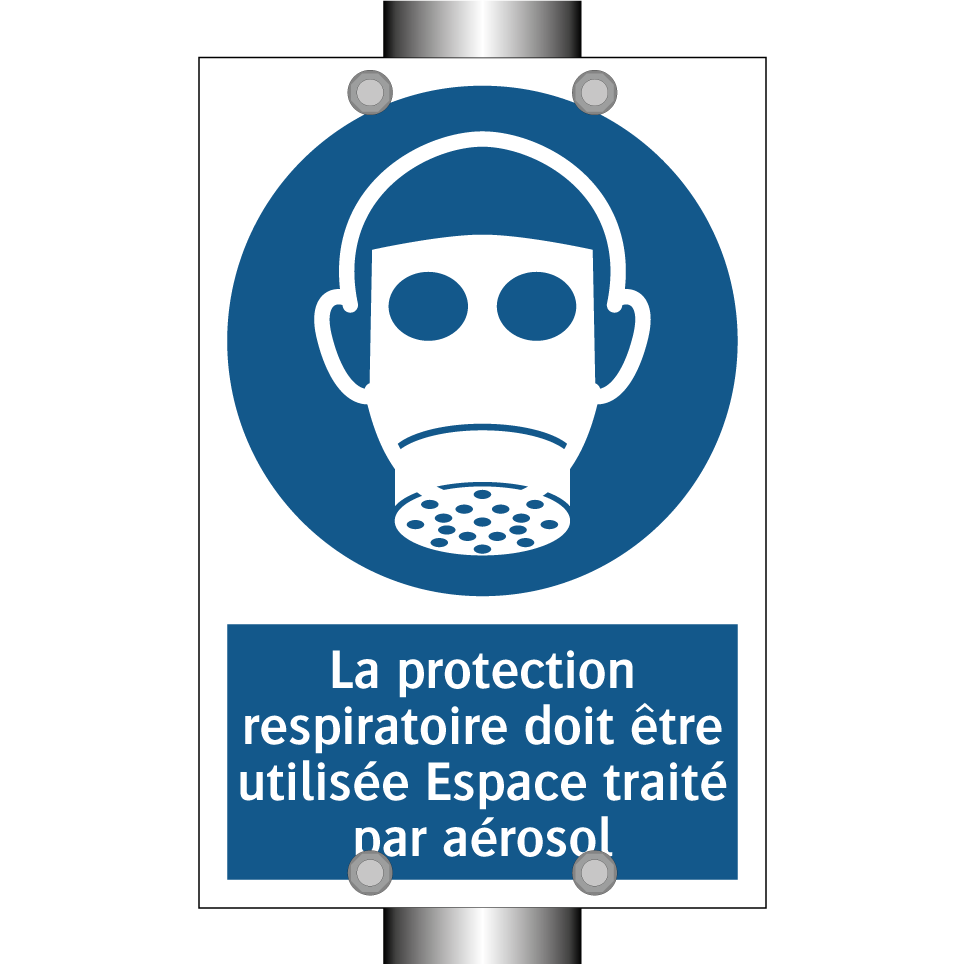 La protection respiratoire doit être utilisée Espace traité par aérosol
