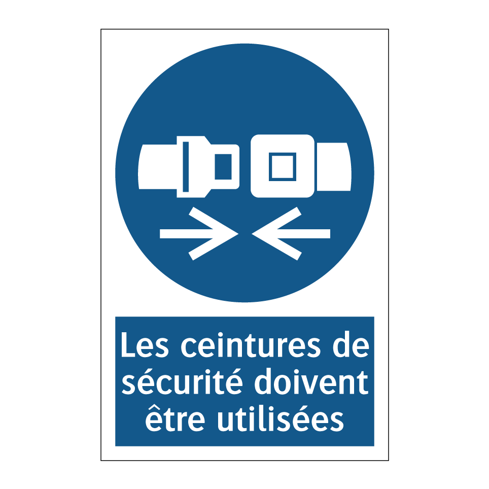 Les ceintures de sécurité doivent être utilisées