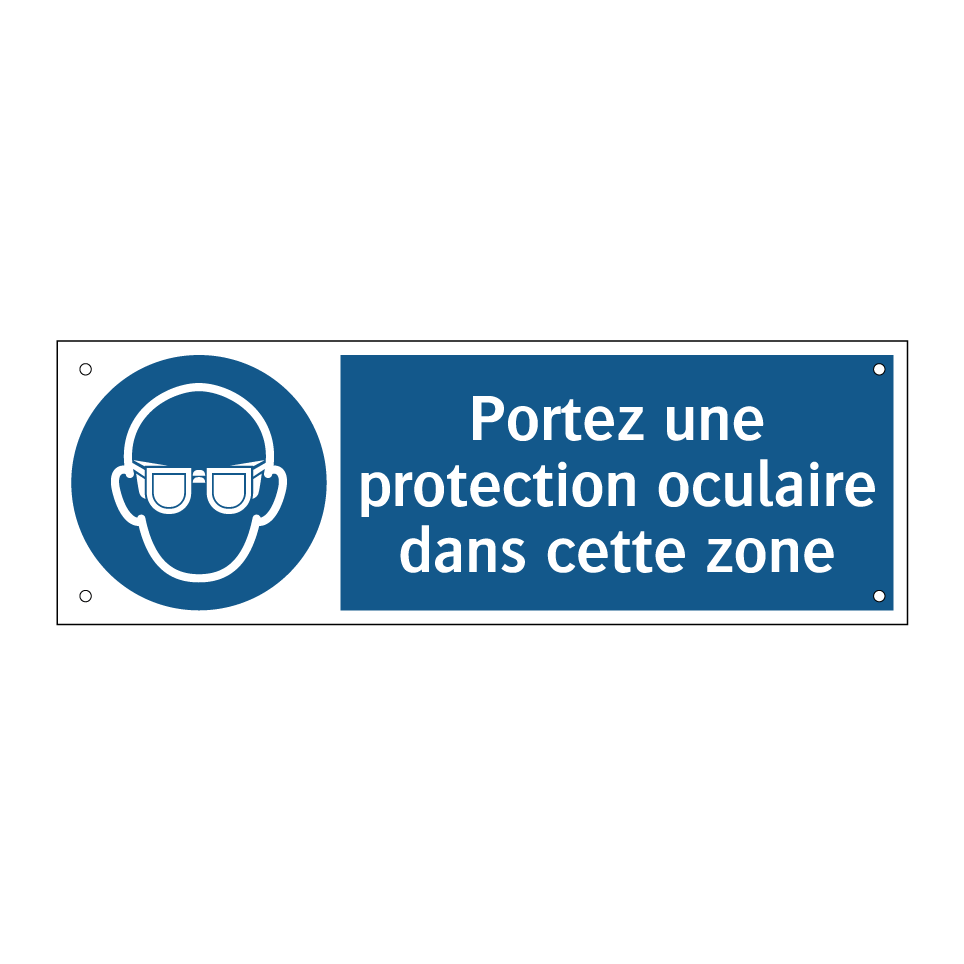 Portez une protection oculaire dans cette zone