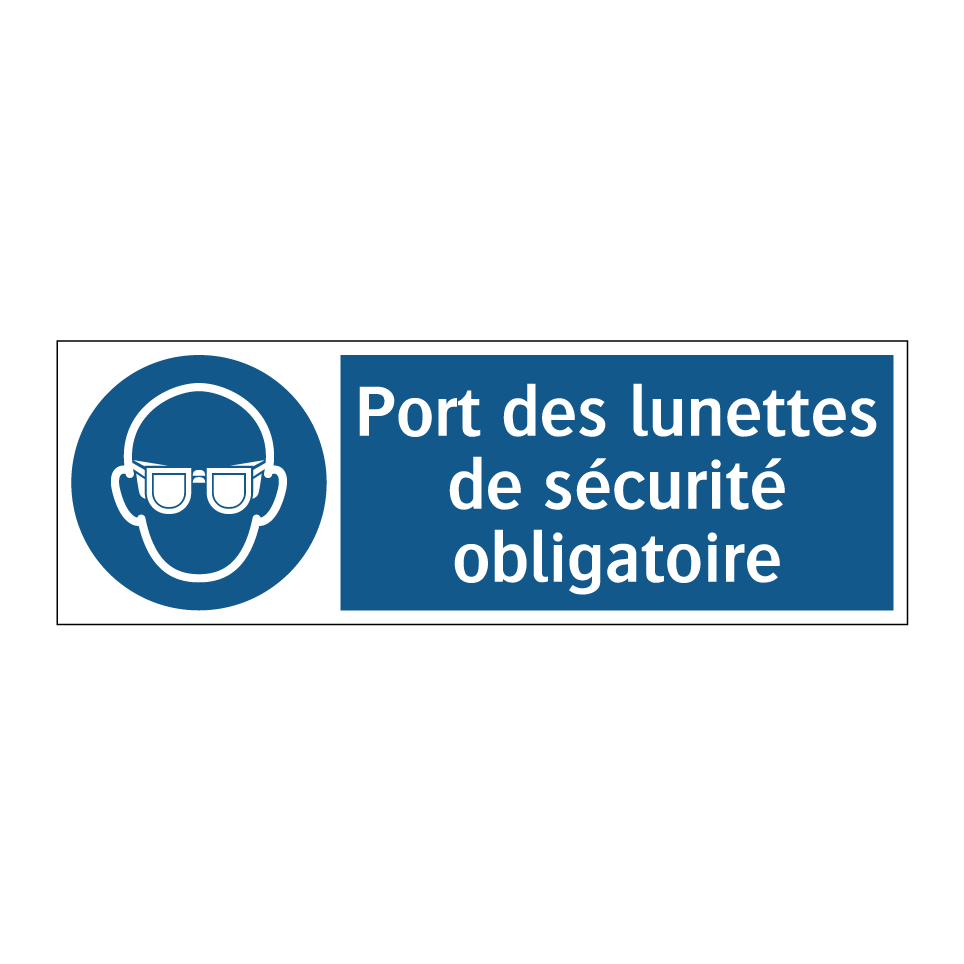 Port des lunettes de sécurité obligatoire