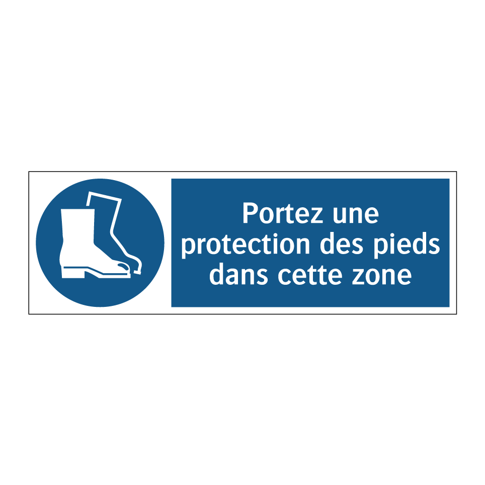 Portez une protection des pieds dans cette zone