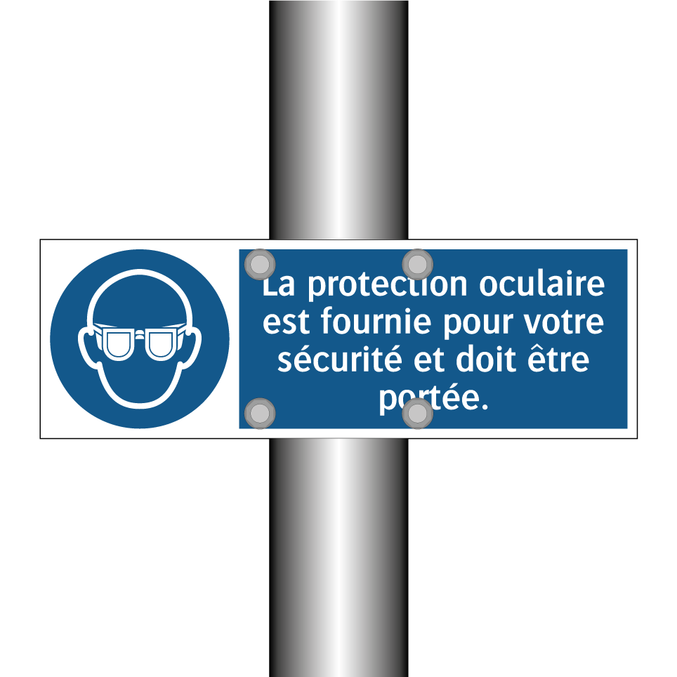 La protection oculaire est fournie pour votre sécurité et doit être portée.