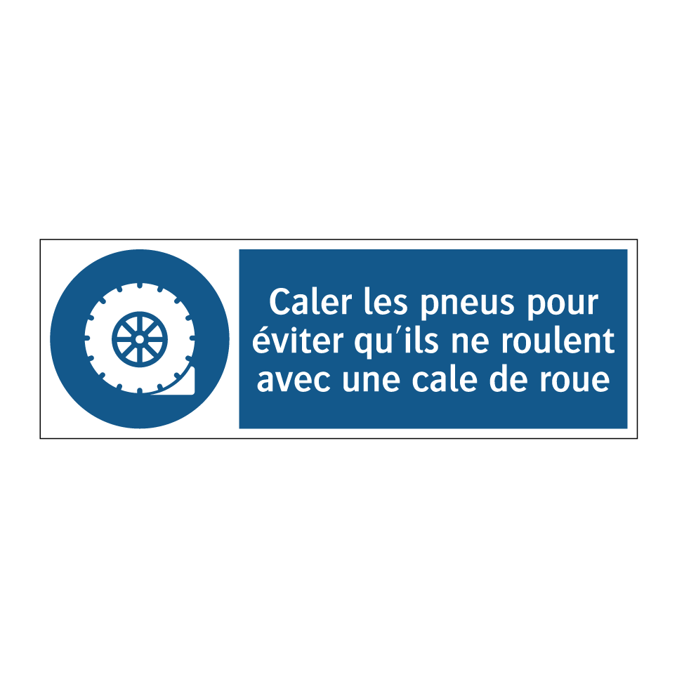 Caler les pneus pour éviter qu'ils ne roulent avec une cale de roue