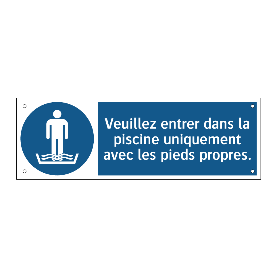 Veuillez entrer dans la piscine uniquement avec les pieds propres.